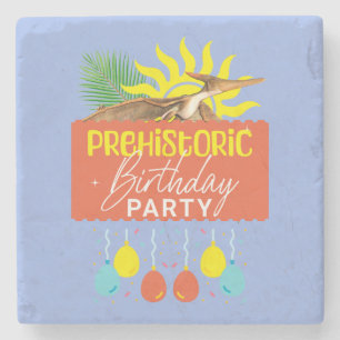 Pterodactyl Prehistoric Birthday Party Stone Coaster