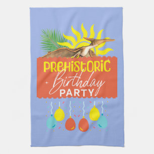 Pterodactyl Prehistoric Birthday Party Tea Towel