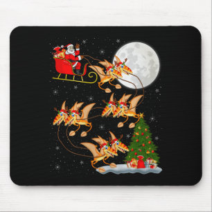 Pterodactyls Dinosaur Bird Santa Sleigh Flying Chr Mouse Pad