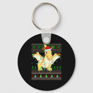Pterodactyls Dinosaur Bird Ugly Christmas Sweaters Key Ring