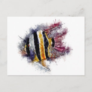 Pterophyllum AngelFish Watercolor Aquarium gift Postcard