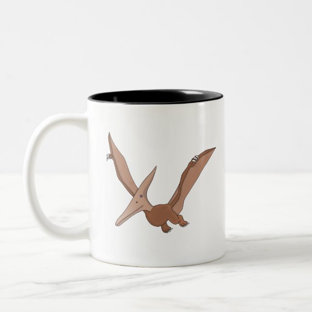 Pterosaur Archosaurs Two-Tone Coffee Mug (Left)