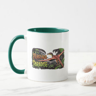 Pterosaur Paradise - Flying Dinosaur Jungle Scene Mug