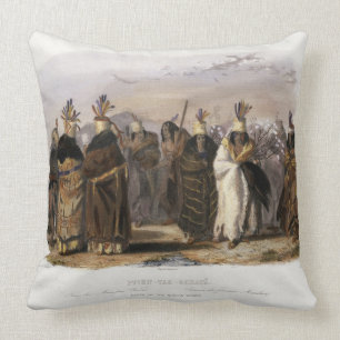 Ptihn-Tak-Ochata, Dance of the Mandan Women, plate Cushion