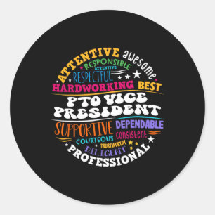 Pto Vice President Back To School Matching Parent Classic Round Sticker