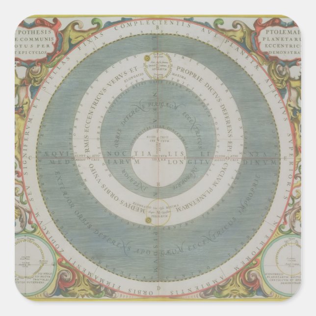 Ptolemaic System, from 'The Celestial Atlas, or Th Square Sticker (Front)