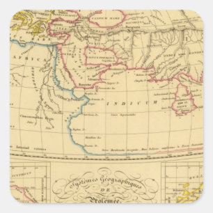 Ptolemy's Geography Square Sticker