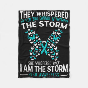 Ptsd Awareness Butterfly Posttraumatic Stress Diso Fleece Blanket