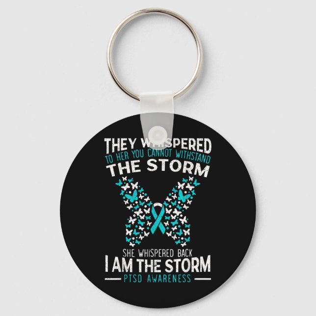 Ptsd Awareness Butterfly Posttraumatic Stress Diso Key Ring (Front)