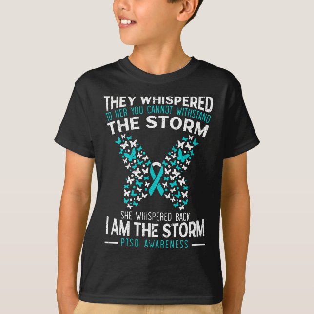 PTSD Awareness Butterfly Posttraumatic Stress Diso T-Shirt (Front)