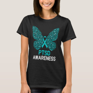 Ptsd Awareness Butterfly Supporters Mental Health  T-Shirt