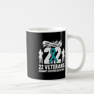 Ptsd Awareness Dont Forget The 22 Veterans Teal Ri Coffee Mug