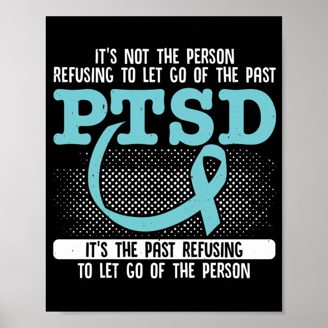PTSD Awareness PTSD  Teal Ribbon Poster (Front)