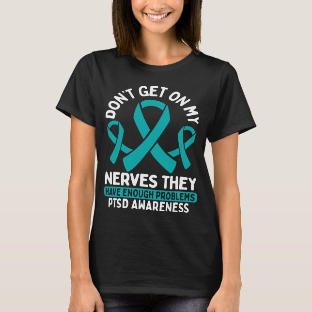 PTSD Awareness PTSD Warrior PTSD Survivor Fighter T-Shirt (Front)