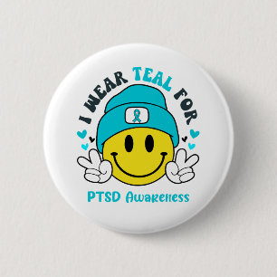 PTSD Awareness Ribbon Support Gifts 6 Cm Round Badge