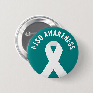 PTSD Awareness Ribbon Teal 6 Cm Round Badge