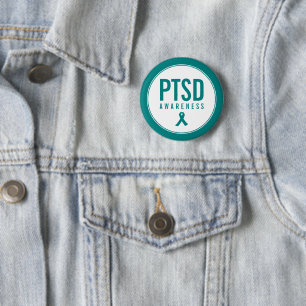 PTSD Awareness Teal Color 6 Cm Round Badge