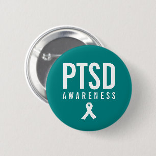 PTSD Awareness Teal Colour 6 Cm Round Badge