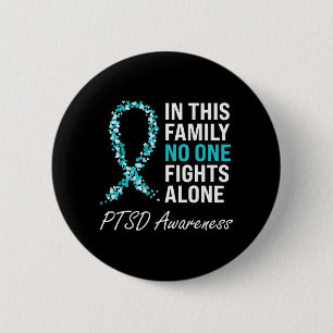 PTSD Awareness Teal Ribbon  6 Cm Round Badge