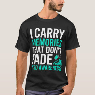 Ptsd Awareness Veteran Soldier Mental Health Teal T-Shirt