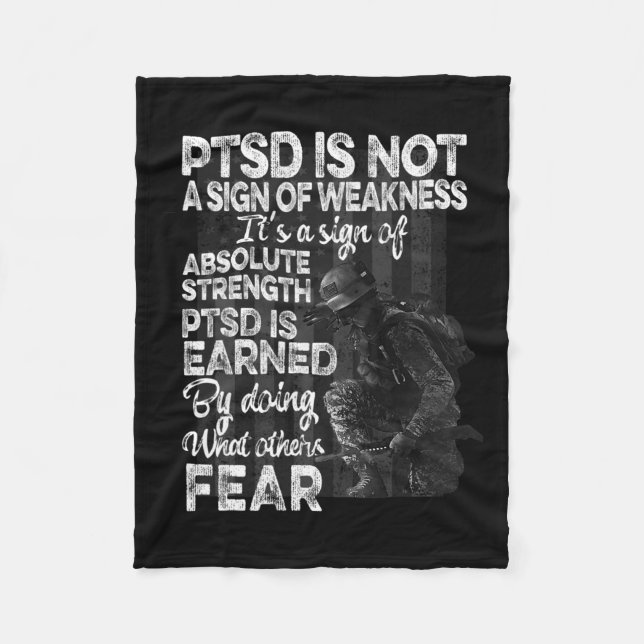 Ptsd Post-traumatic Stress Disorder Strength Aware Fleece Blanket (Front)