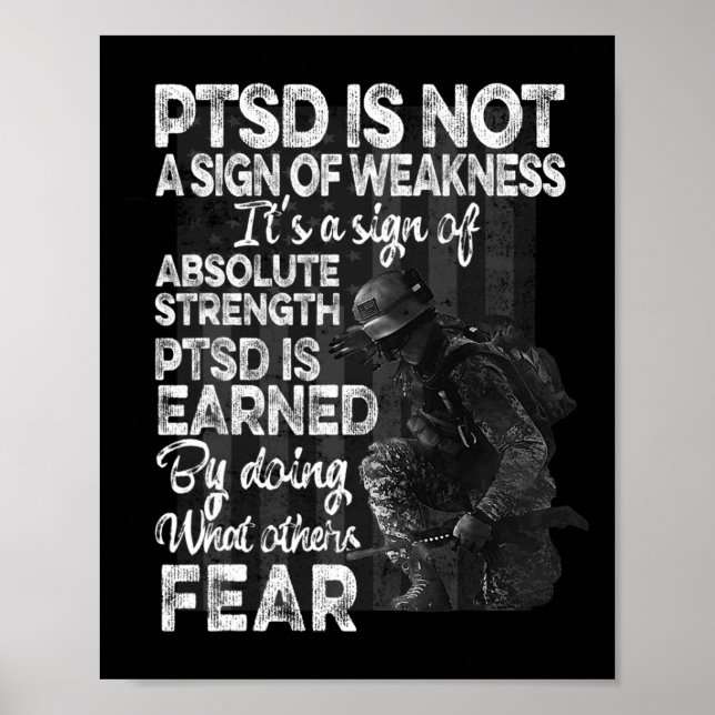 Ptsd Post-traumatic Stress Disorder Strength Aware Poster (Front)