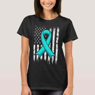 Ptsd Stress Awareness Ribbon With Usa Flag Graphic T-Shirt