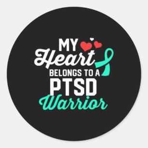Ptsd Stress Warrior Survivor Support Awareness Rec Classic Round Sticker