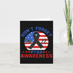 Ptsd Suicide Awareness American Veteran Soldier 22 Card