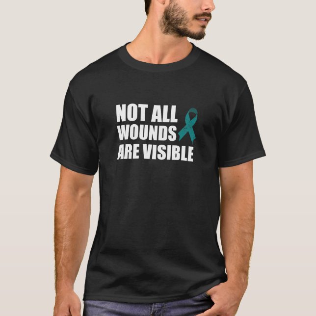 PTSD Support Teal Ribbon T-Shirt (Front)