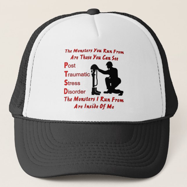 PTSD The Monsters I Run From Are Inside of Me Trucker Hat (Front)