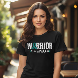 PTSD Warrior Teal Ribbon Awareness Tri-Blend Shirt
