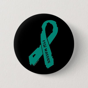 PTSD WARRIOR torn ribbon 6 Cm Round Badge