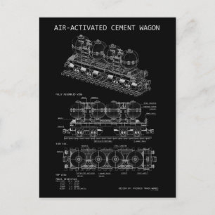 PTW Air-Activated Cement Train "Blueprint" Postcard
