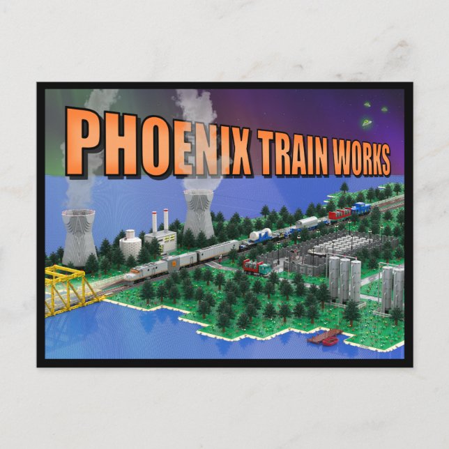 PTW Atomic Train and Powerplant Scene Postcard (Front)
