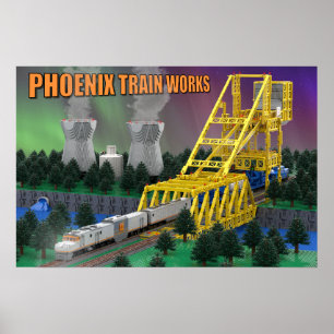 PTW Atomic Train on Bridge Poster