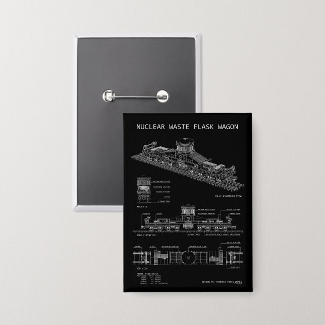PTW Nuclear Waste Flask Wagon "Blueprint"  (Front/Back)
