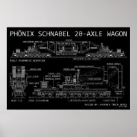 PTW Small Size Schnabel Train Wagon "Blueprint"