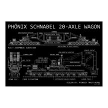 PTW Small Size Schnabel Train Wagon "Blueprint"