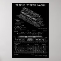 PTW Triple Tipper Wagon "Blueprint" Sizes Optional