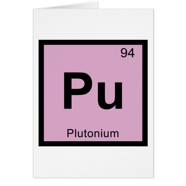Pu - Plutonium Chemistry Periodic Table Symbol (Front)