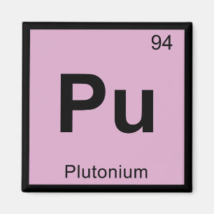Pu - Plutonium Chemistry Periodic Table Symbol Magnet