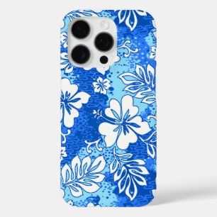 Pua Aloha Hawaiian Heart Shaped Hibiscus Blue iPhone 16 Pro Case