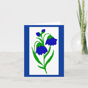Pua blue flowers note card