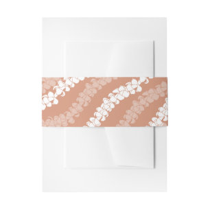 Puakenikeni lei in dusty copper invitation belly band