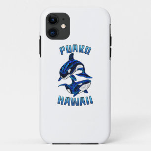 Puako Hawaii Vacation Tribal Whale Orcas iPhone 11 Case