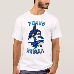 Puako Hawaii Vacation Tribal Whale Orcas T-Shirt