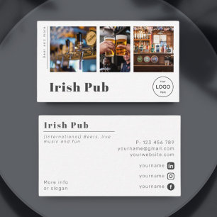 Pub Bar beer Café club photo Business Card
