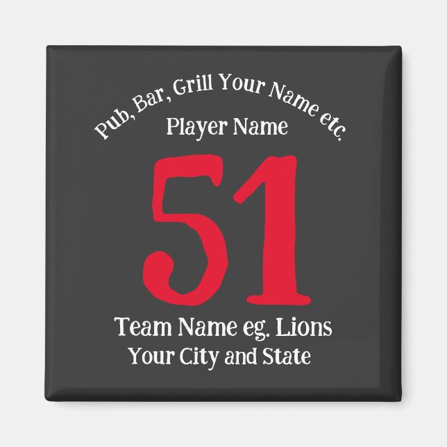 Pub Bar Grill Name Number Your Name Barbecue Magnet (Front)