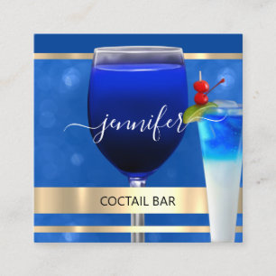 Pub Coctail Wine Bar Drink Restaurant Professional Square Business Card